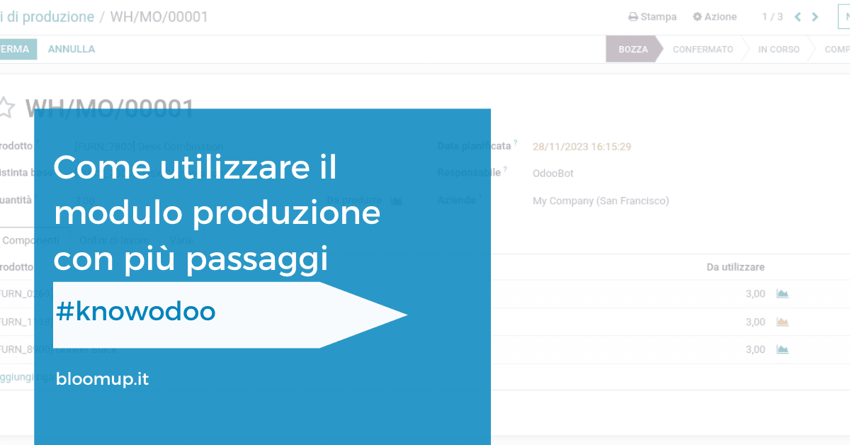 Come utilizzare il modulo produzione con più passaggi