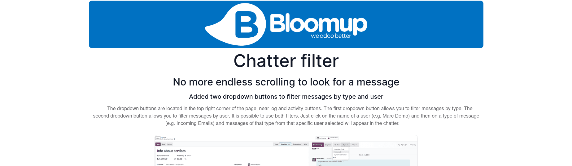 Chatter filter - No more endless scrolling to look for a message